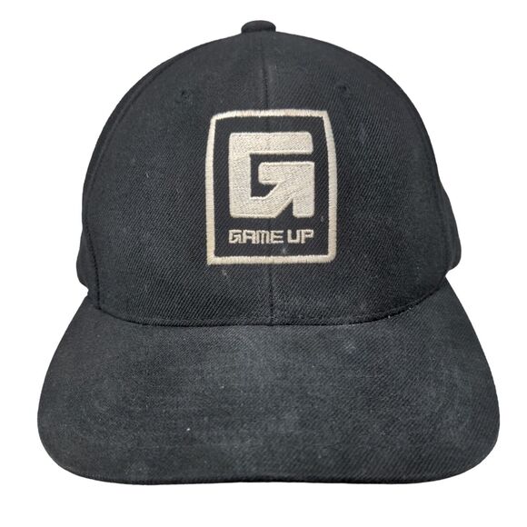 Game Up Snapback Hat Black OSFA Embroidered 6 Panel Sport-Tek - Picture 1 of 8